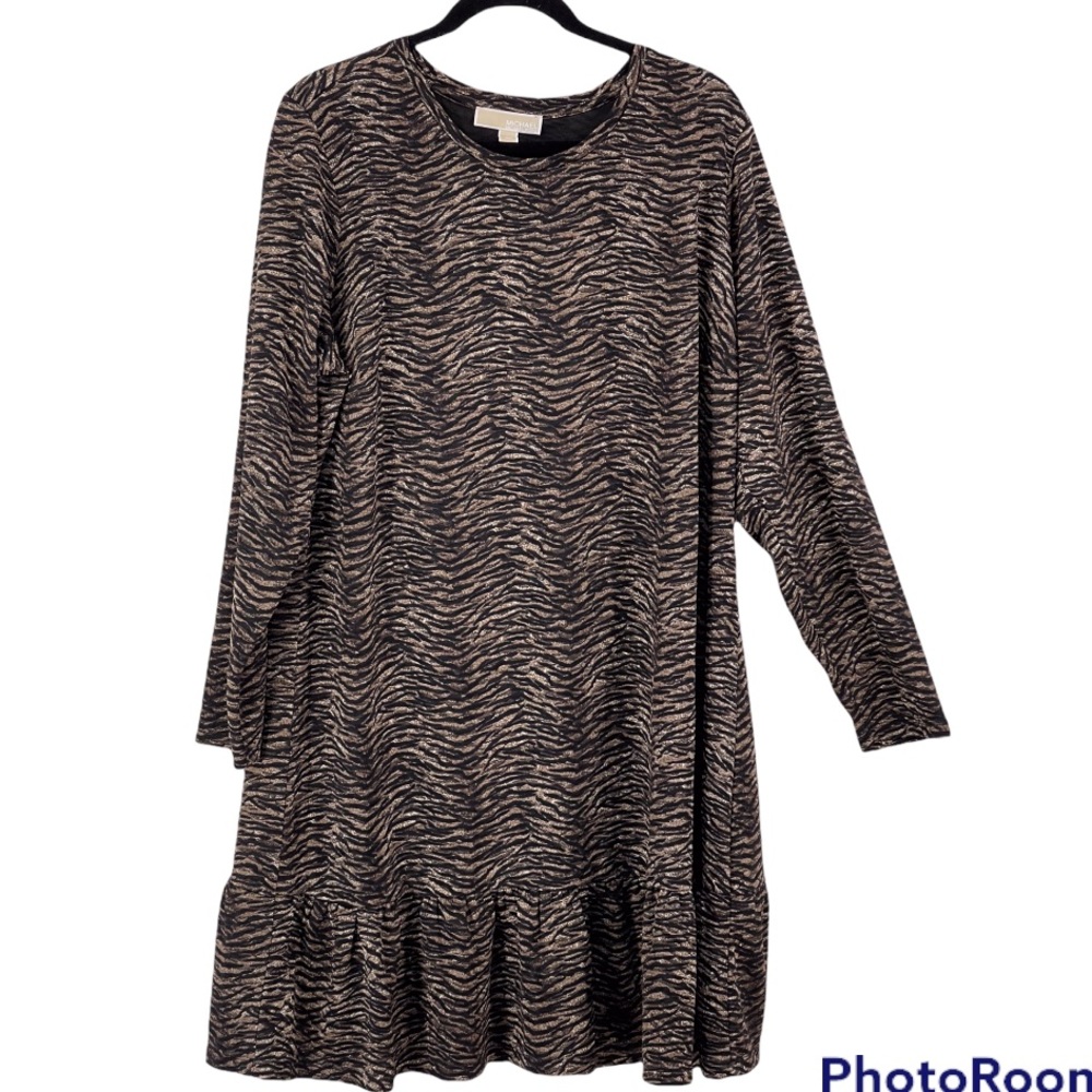 Michael Kors Dark Camel Long Sleeve Dress/Tunic 2X NWT